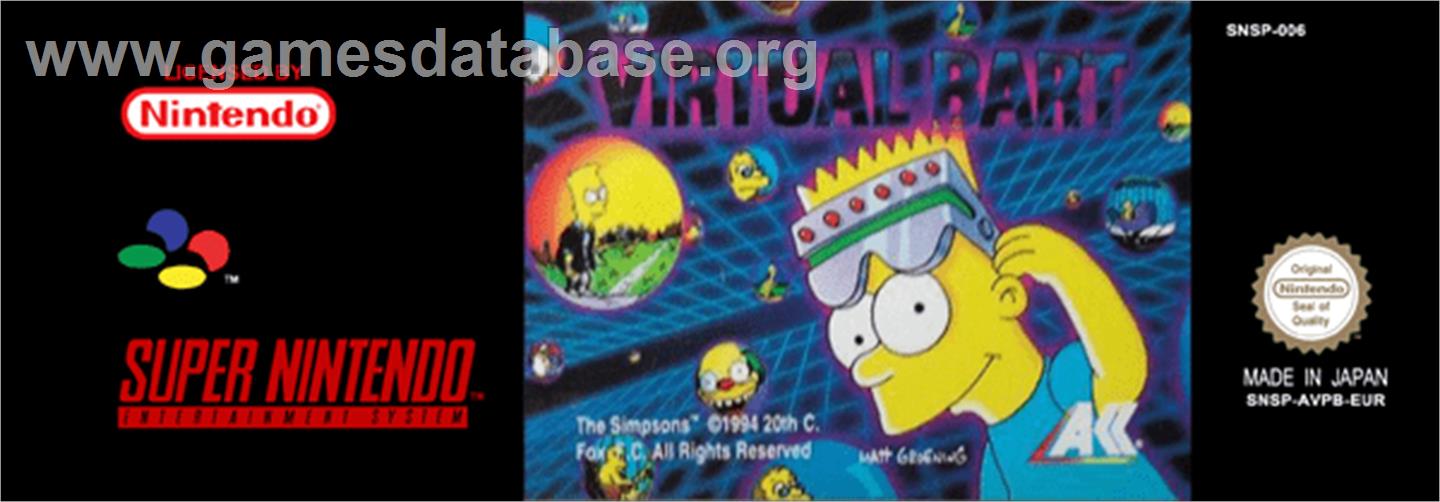 Virtual Bart - Nintendo SNES - Artwork - Cartridge Top