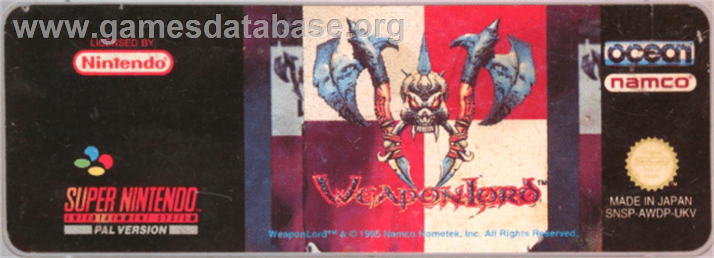 Weaponlord - Nintendo SNES - Artwork - Cartridge Top