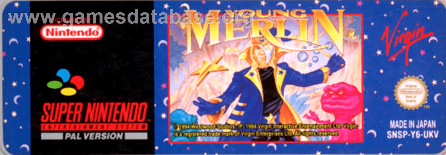 Young Merlin - Nintendo SNES - Artwork - Cartridge Top