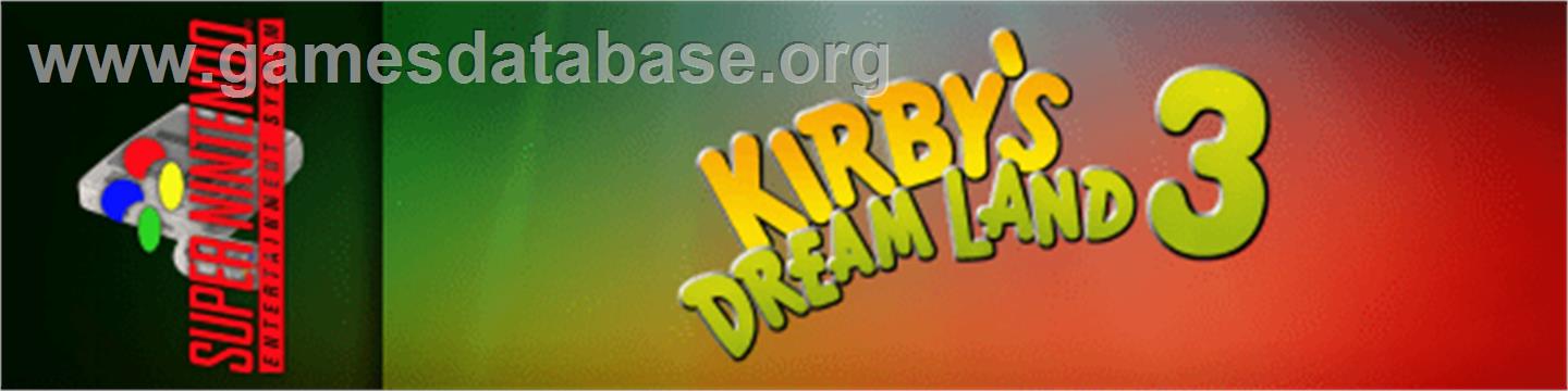 Kirby's DreamLand 3 - Nintendo SNES - Artwork - Marquee