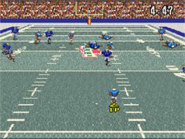 In game image of ABC Monday Night Football on the Nintendo SNES.