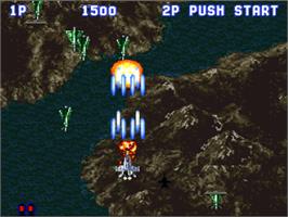 In game image of Aero Fighters on the Nintendo SNES.