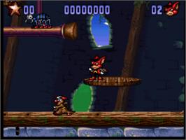 In game image of Aero the Acro-Bat 2 on the Nintendo SNES.