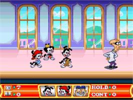 In game image of Animaniacs on the Nintendo SNES.