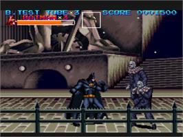 In game image of Batman Returns on the Nintendo SNES.