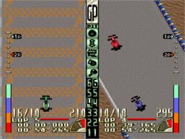 In game image of Battle Grand Prix on the Nintendo SNES.