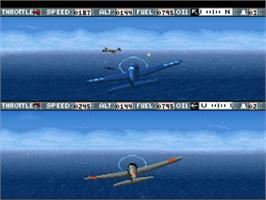 In game image of Carrier Aces on the Nintendo SNES.
