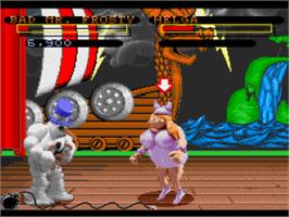 In game image of Clay Fighter: Tournament Edition on the Nintendo SNES.