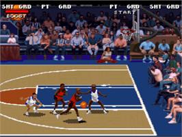In game image of College Slam on the Nintendo SNES.
