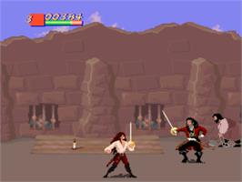 In game image of Cutthroat Island on the Nintendo SNES.
