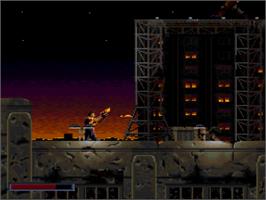 In game image of Demolition Man on the Nintendo SNES.