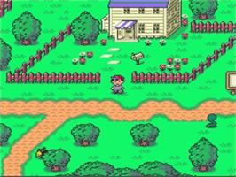 In game image of EarthBound on the Nintendo SNES.