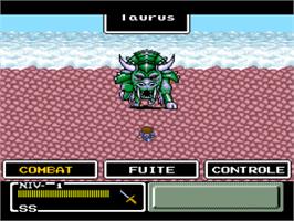In game image of Final Fantasy: Mystic Quest on the Nintendo SNES.