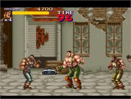 In game image of Final Fight 2 on the Nintendo SNES.