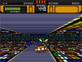 In game image of HyperZone on the Nintendo SNES.