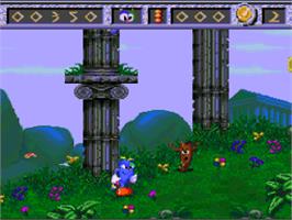 In game image of Izzy's Quest for the Olympic Rings on the Nintendo SNES.