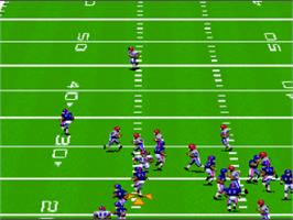In game image of John Madden Football on the Nintendo SNES.