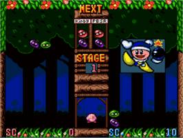 In game image of Kirby's Avalanche on the Nintendo SNES.