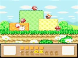 In game image of Kirby's DreamLand 3 on the Nintendo SNES.
