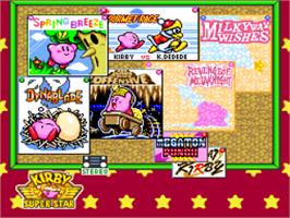 In game image of Kirby Super Star on the Nintendo SNES.