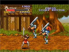 In game image of Knights of the Round on the Nintendo SNES.