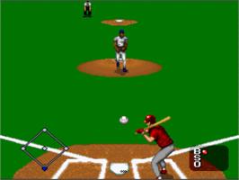 In game image of MLBPA Baseball on the Nintendo SNES.