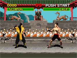 In game image of Mortal Kombat on the Nintendo SNES.