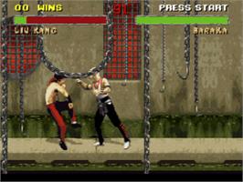 In game image of Mortal Kombat II on the Nintendo SNES.