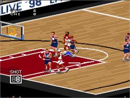 In game image of NBA Live '98 on the Nintendo SNES.