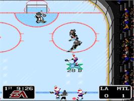 In game image of NHL '94 on the Nintendo SNES.