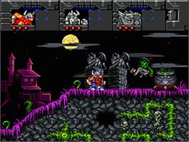 In game image of Norse by Norse West: The Return of the Lost Vikings on the Nintendo SNES.