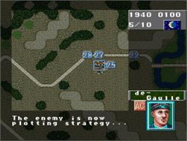 In game image of Operation Europe: Path to Victory 1939-45 on the Nintendo SNES.