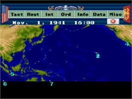 In game image of P.T.O.: Pacific Theater of Operations on the Nintendo SNES.