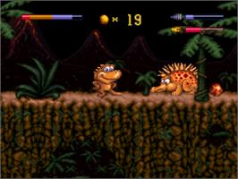 In game image of Radical Rex on the Nintendo SNES.