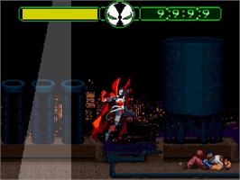 In game image of Spawn on the Nintendo SNES.