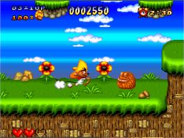 In game image of Speedy Gonzales in Los Gatos Bandidos on the Nintendo SNES.