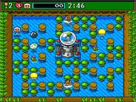 In game image of Super Bomberman 3 on the Nintendo SNES.