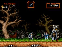 In game image of Super Ghouls 'N Ghosts on the Nintendo SNES.