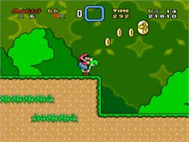 In game image of Super Mario World on the Nintendo SNES.