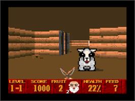 In game image of Super Noah's Ark 3-D on the Nintendo SNES.