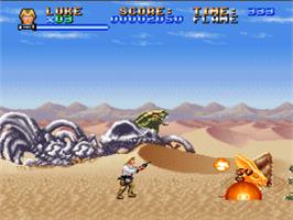 In game image of Super Star Wars: Return of the Jedi on the Nintendo SNES.