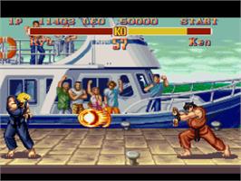 In game image of Super Street Fighter II: The New Challengers on the Nintendo SNES.