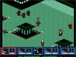 In game image of Syndicate on the Nintendo SNES.