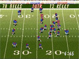In game image of Tecmo Super Bowl II: Special Edition on the Nintendo SNES.