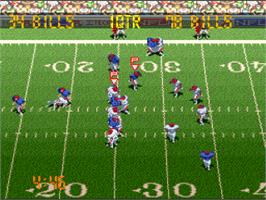 In game image of Tecmo Super Bowl III: Final Edition on the Nintendo SNES.