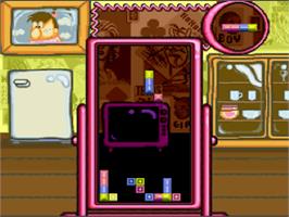 In game image of Tetris 2 on the Nintendo SNES.