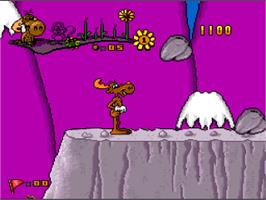 In game image of The Adventures of Rocky and Bullwinkle & Friends on the Nintendo SNES.