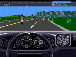 In game image of The Duel: Test Drive II on the Nintendo SNES.