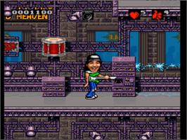 In game image of Wayne's World on the Nintendo SNES.
