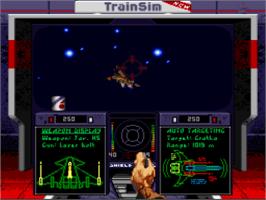 In game image of Wing Commander on the Nintendo SNES.